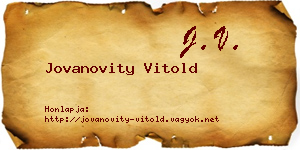 Jovanovity Vitold névjegykártya